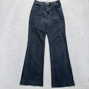 Oraije Paris Jeans Womens  38 Faded Washed Black Denim Jean Andrew Wide Leg‎